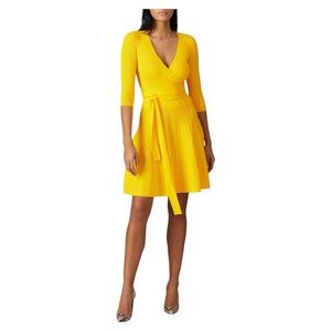 Lauren Ralph Lauren Yellow Crossover Dress